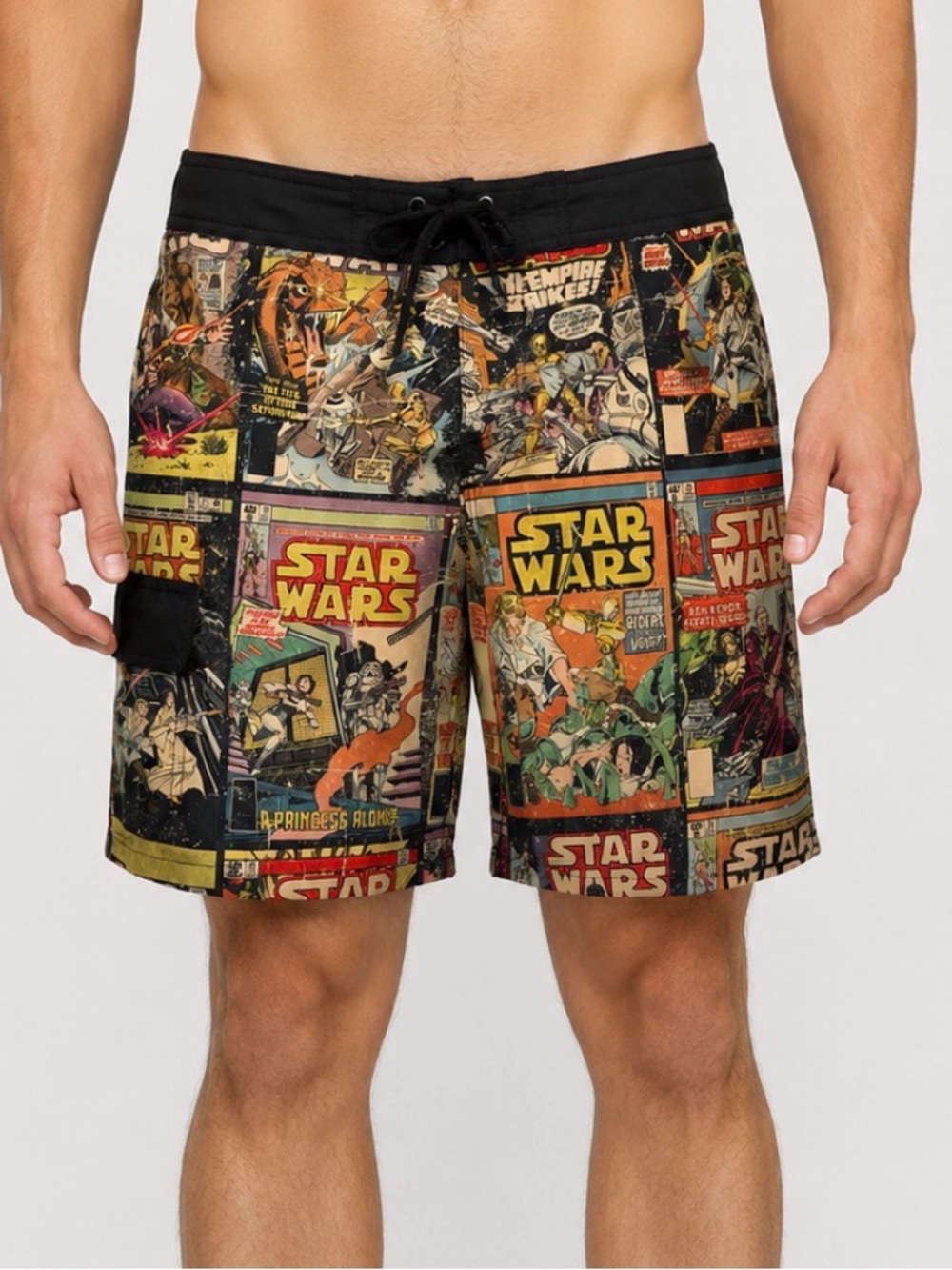 Star Wars Retro Comic Print Swim Trunks Men’s M